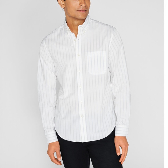 Mod Stripe Poplin Dress Shirt - New With Tags - NEVER WORN - White Base - Picture 1 of 5